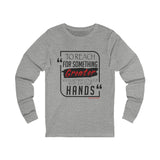 REACH FOR SOMETHING - BLACK RED UNISEX LONG SLEEVE T-SHIRT