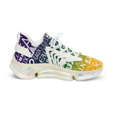 EAUX- WHITE ON MARDI GRAS MESH SNEAKERS
