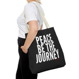 PEACE BE THE JOURNEY WHITE TOTE BAG