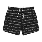 BLACK MAGIC - WHITE LETTERS SWIM TRUNKS