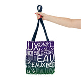 EAUX- WHITE ON MARDI GRAS TOTE BAG