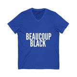 BEAUCOUP BLACK - WHITE UNISEX V-NECK T-SHIRT