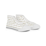 BLACK MAGIC - GOLD LETTERS HI-TOP SNEAKERS WHITE-SOLE