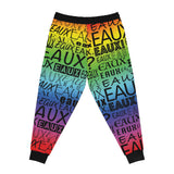 EAUX BLACK ON RAINBOW ATHLETIC JOGGERS