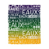 EAUX- WHITE ON MARDI GRAS PLUSH BLANKET