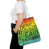 EAUX - BLACK ON RAINBOW TOTE BAG