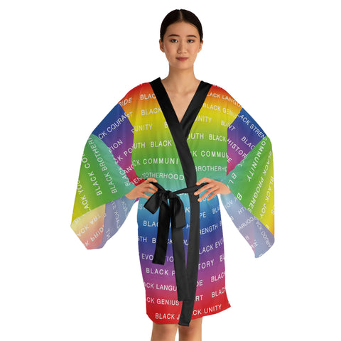 BLACK MAGIC RAINBOW WHITE KIMONO