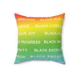 BLACK MAGIC RAINBOW WHITE  THROW PILLOW