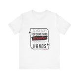 REACH FOR SOMETHING - BLACK RED UNISEX SHORT SLEEVE T-SHIRT