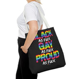 BLACK GAY PROUD AF TOTE BAG