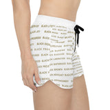 BLACK MAGIC - GOLD LETTERS AOP WOMEN'S CASUAL SHORTS