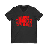 ALLBLOCKSMATTER_Red UNISEX V-NECK T-SHIRT