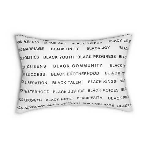 BLACK MAGIC - BLACK LETTERS LUMBAR PILLOW