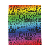 EAUX - BLACK ON RAINBOW PLUSH BLANKET