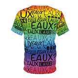 EAUX BLACK ON RAINBOW AOP UNISEX T-SHIRT