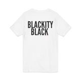BLACKITY BLACK - BLACK UNISEX V-NECK T-SHIRT