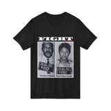 FIGHT - WHITE UNISEX V-NECK T-SHIRT