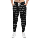 BLACK MAGIC WHITE LETTERS ATHLETIC JOGGERS