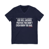 GOD WILL ANSWER UNISEX V-NECK T-SHIRT