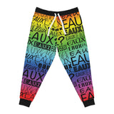 EAUX BLACK ON RAINBOW ATHLETIC JOGGERS