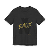 V EAUX IV - BLACK W/ GOLD EAUX UNISEX SHORT SLEEVE T-SHIRT