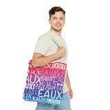 EAUX WHITE ON RAINBOW TOTE BAG