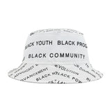 BLACK MAGIC - BLACK LETTERS AOP BUCKET HAT