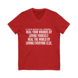 HEAL YOUR WOUNDS UNISEX V-NECK T-SHIRT