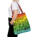 EAUX - BLACK ON RAINBOW TOTE BAG