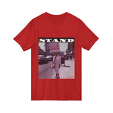 STAND - WHITE UNISEX V-NECK T-SHIRT