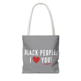 BLACKITY BLACK - WHITE TOTE BAG