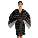 BLACK MAGIC WHITE LETTERS KIMONO
