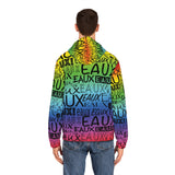 EAUX BLACK ON RAINBOW AOP ZIP HOODIE