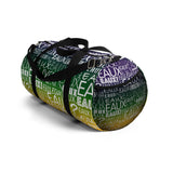 EAUX- WHITE ON MARDI GRAS DUFFEL BAG