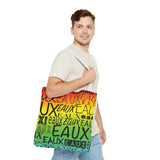 EAUX - BLACK ON RAINBOW TOTE BAG