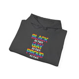 BLACK GAY PROUD AF UNISEX HOODIE