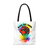 BLACK GAY PROUD FIST TOTE BAG