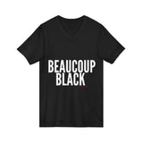 BEAUCOUP BLACK - WHITE UNISEX V-NECK T-SHIRT