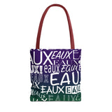 EAUX- WHITE ON MARDI GRAS TOTE BAG