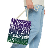 EAUX- WHITE ON MARDI GRAS TOTE BAG