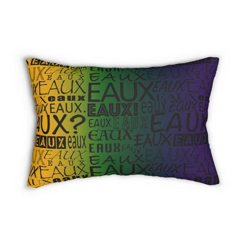 EAUX - BLACK ON MARDI GRAS  LUMBAR PILLOW