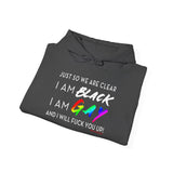 BLACK GAY FUP WHITE UNISEX HOODIE
