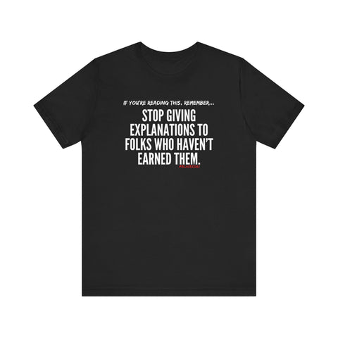 EXPLANATION UNISEX SHORT SLEEVE T-SHIRT