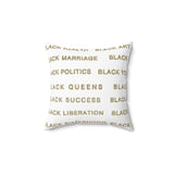 BLACK MAGIC - GOLD LETTERS THROW PILLOW