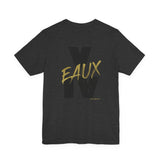 V EAUX IV - BLACK W/ GOLD EAUX UNISEX SHORT SLEEVE T-SHIRT