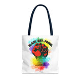 BLACK GAY PROUD FIST TOTE BAG