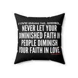 DIMINISHED FAITH THROW PILLOW
