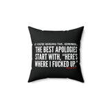 BEST APOLOGIES THROW PILLOW