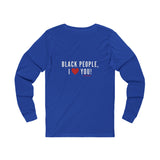 BLACKITY BLACK - WHITE UNISEX LONG SLEEVE T-SHIRT