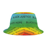 BLACK MAGIC RAINBOW BLACK  AOP BUCKET HAT
